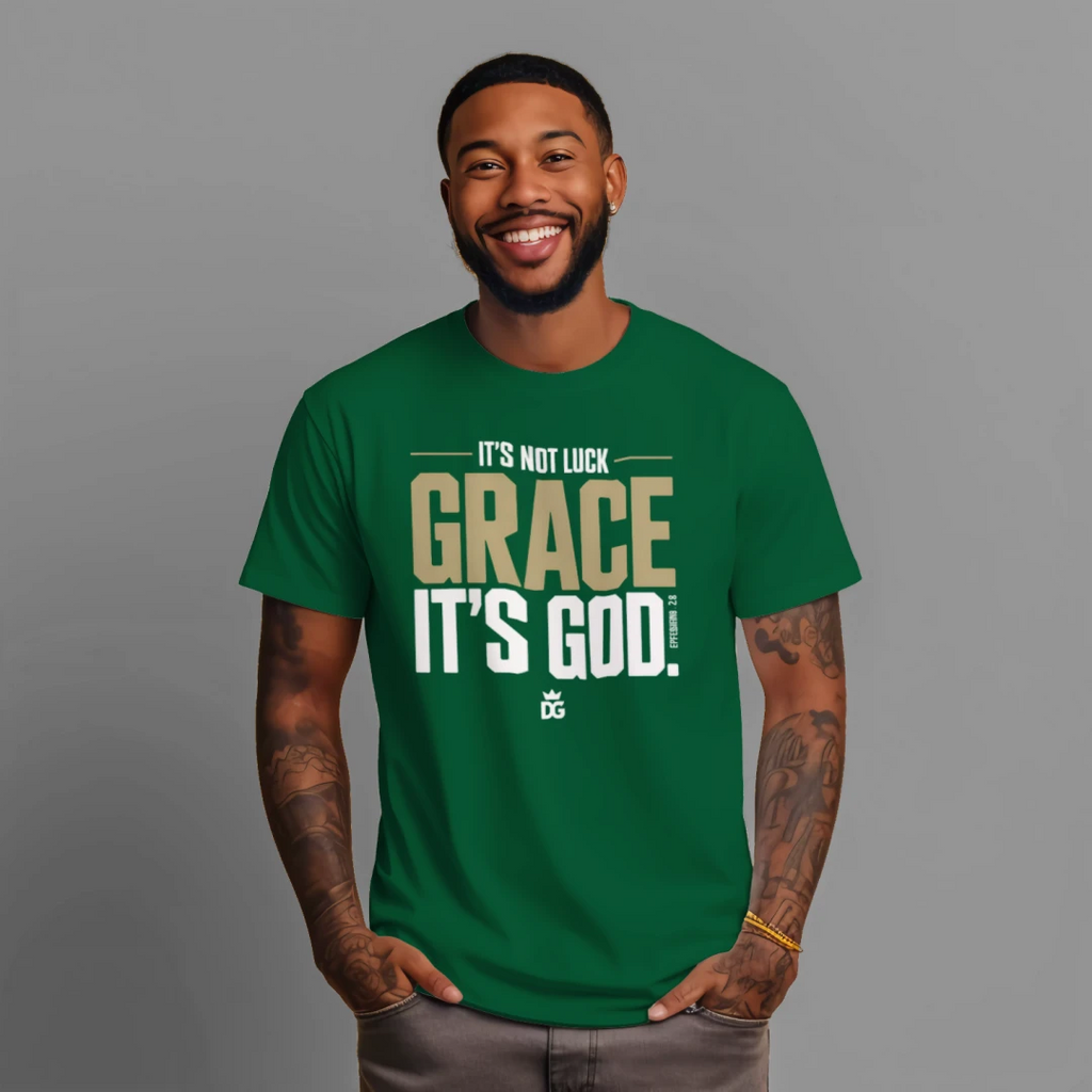 It's Not Luck, It's Grace — Streetwear Heavyweight Tee | Dripped in Grace
