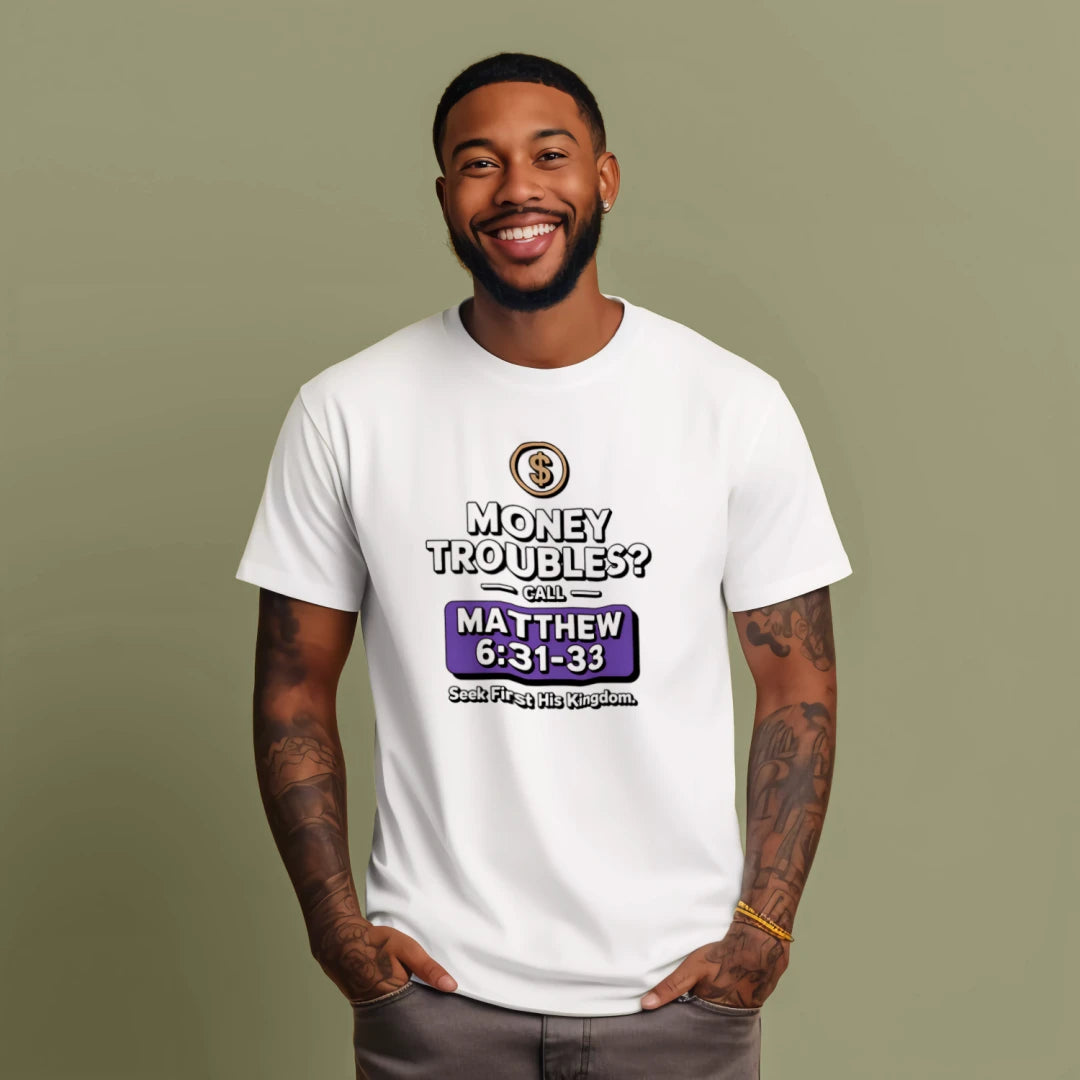 Bible Hotline: Financial Stress — Streetwear Heavyweight Tee | Dripped in Grace