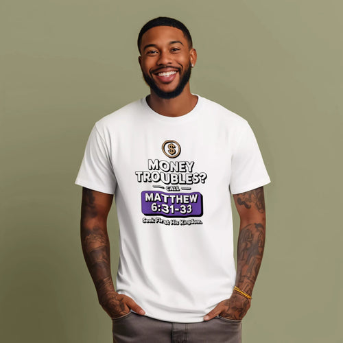 Bible Hotline: Financial Stress — Streetwear Heavyweight Tee | Dripped in Grace