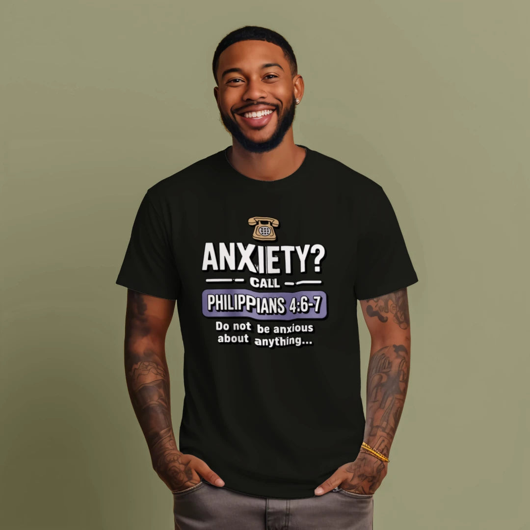 Bible Hotline: Anxiety — Streetwear Heavyweight Tee | Dripped in Grace