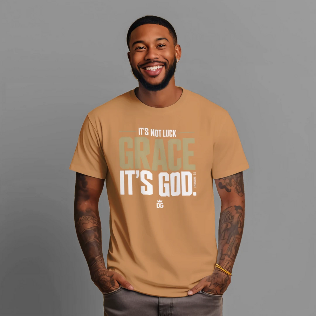 It's Not Luck, It's Grace — Streetwear Heavyweight Tee | Dripped in Grace