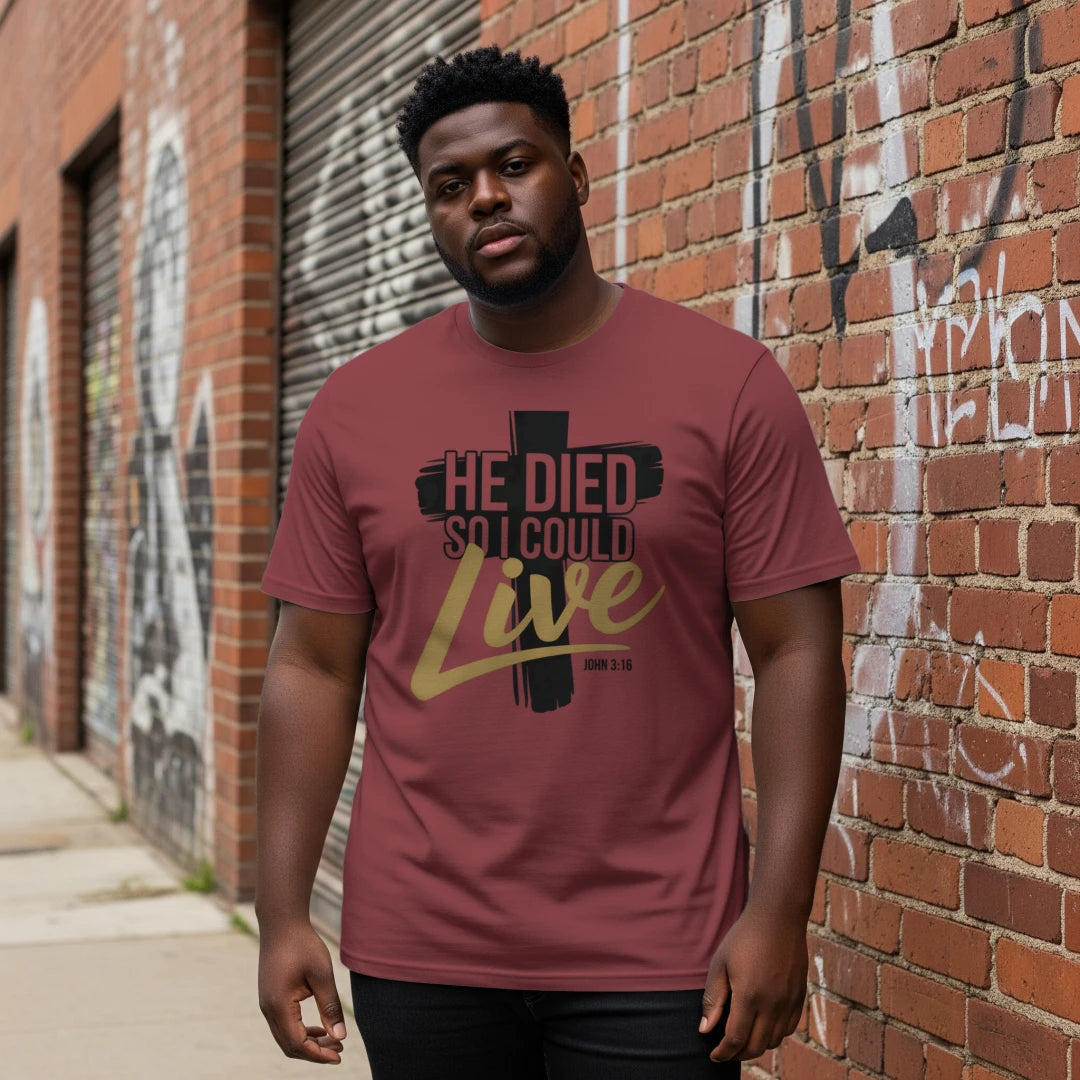 He Died So I Could Live — Streetwear Heavyweight Tee | Dripped in Grace