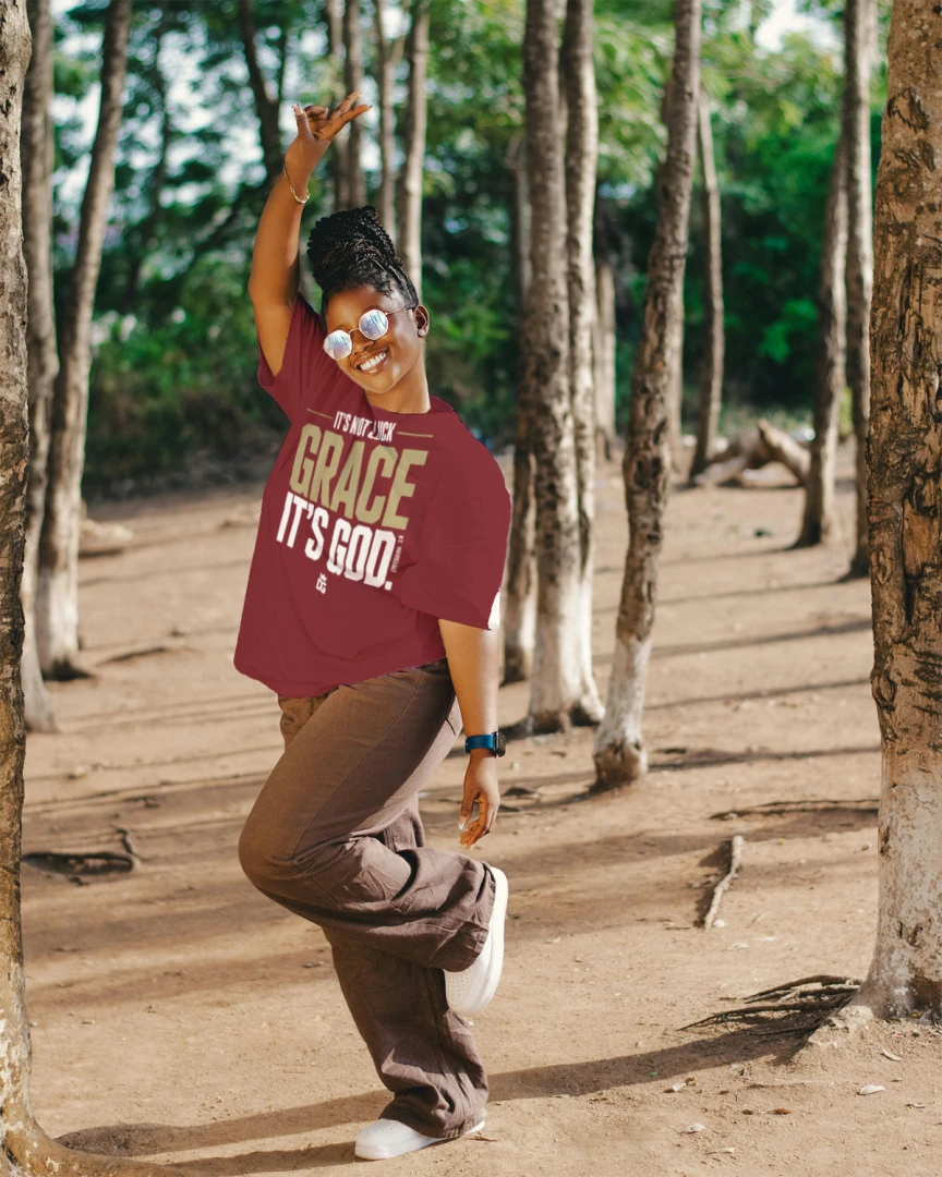 It's Not Luck, It's Grace — Streetwear Heavyweight Tee | Dripped in Grace