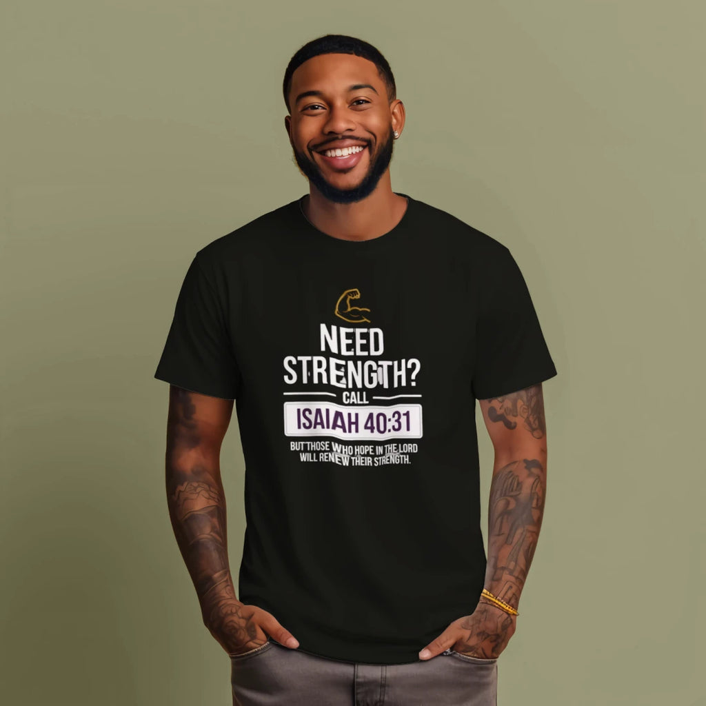 Bible Hotline: Strength — Streetwear Heavyweight Tee | Dripped in Grace