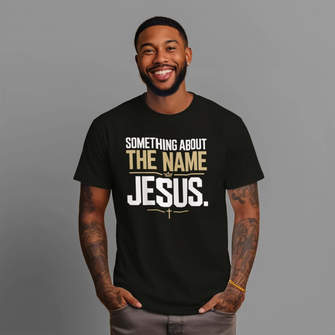 Something About The Name Jesus — Streetwear Heavyweight Tee | Dripped in Grace